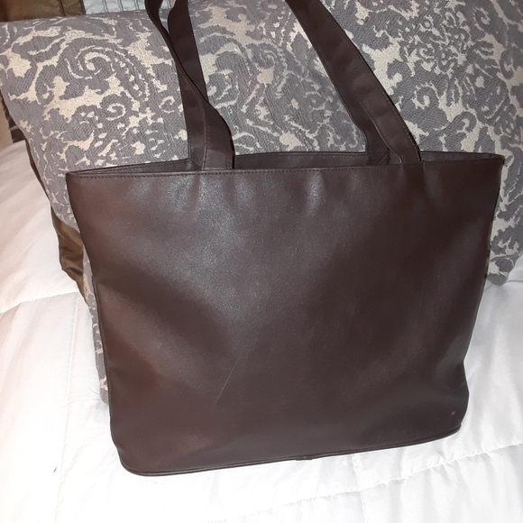 80s style moms leather brown patch purse - Picture 4 of 9